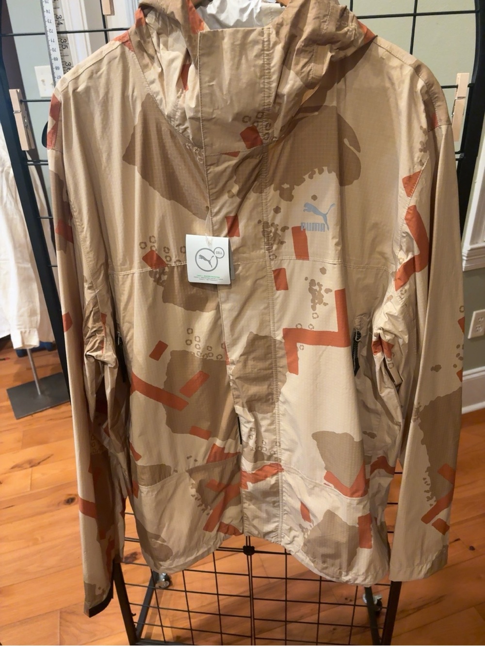 PUMA StormCELL Force 1 Golf Rain Jacket Pale Khaki Camo XXL NWT